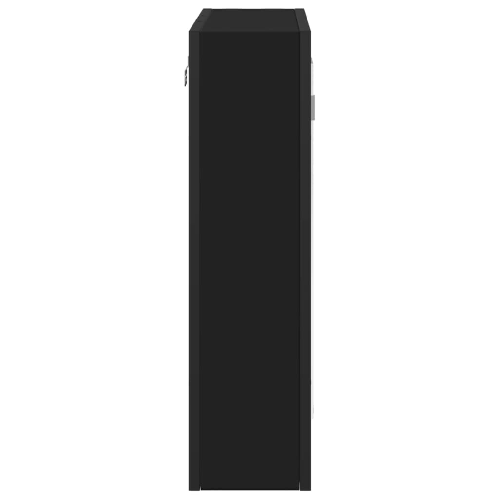 vidaXL Καθρέφτης Μπάνιου με Ντουλάπι Μαύρος 60x16x60 εκ. Επεξ. Ξύλο