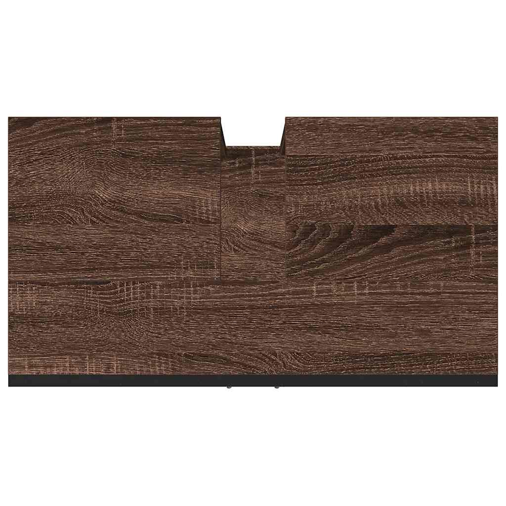 vidaXL Ντουλάπι Νιπτήρα Μπάνιου Καφέ Δρυς 60x33x60 εκ. Επεξ. Ξύλο
