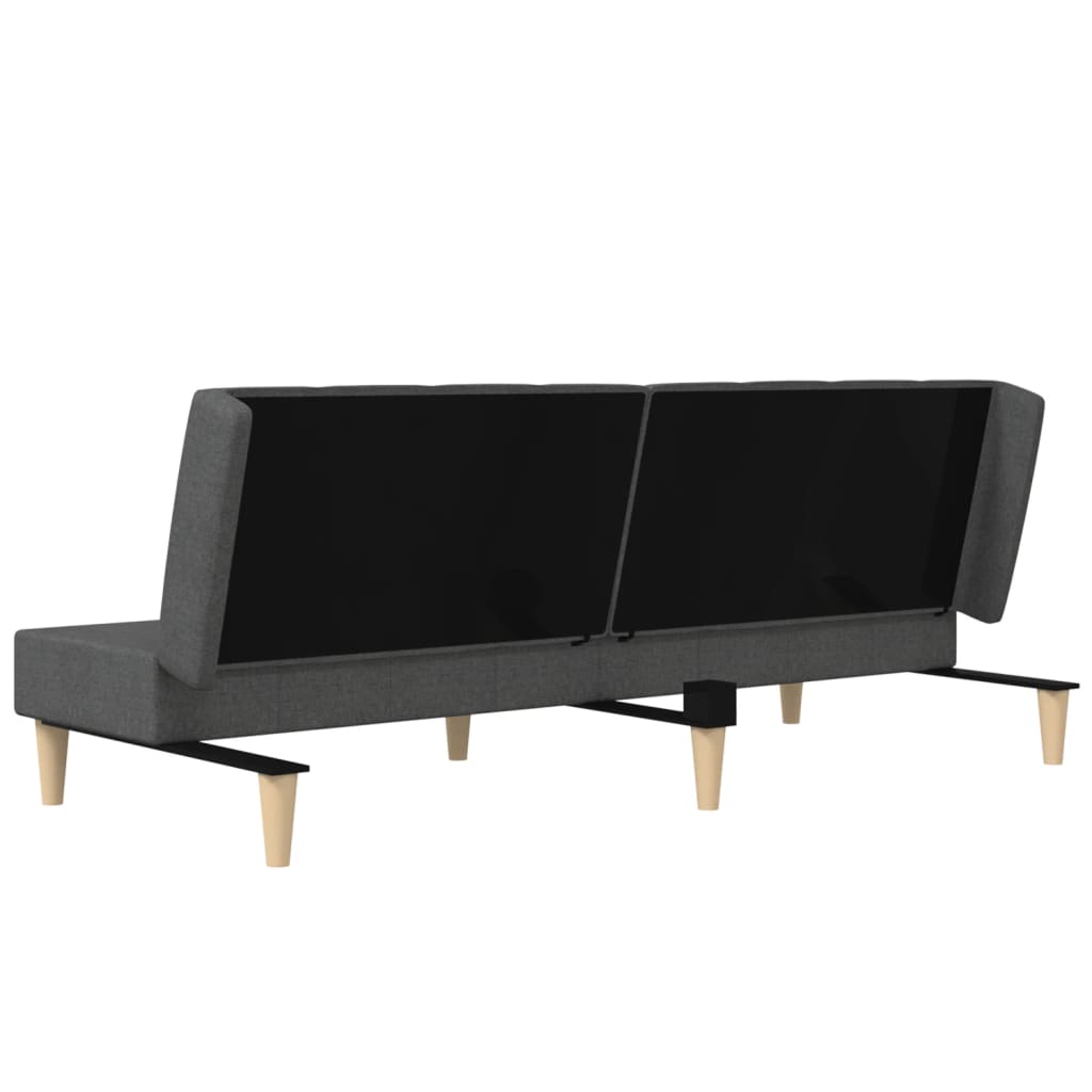 vidaXL Καναπές Κρεβάτι Διθέσιος Σκούρο Γκρι Υφασμάτινος