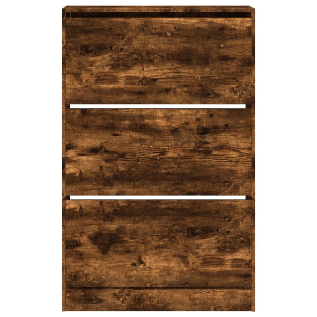 vidaXL Παπουτσοθήκη Καπνιστή Δρυς 80x21x125,5 εκ. από Επεξεργ. Ξύλο