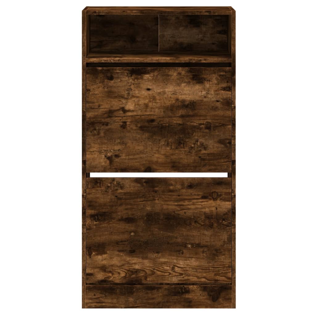 vidaXL Παπουτσοθήκη Καπνιστή Δρυς 60x34x116 εκ. από Επεξεργ. Ξύλο