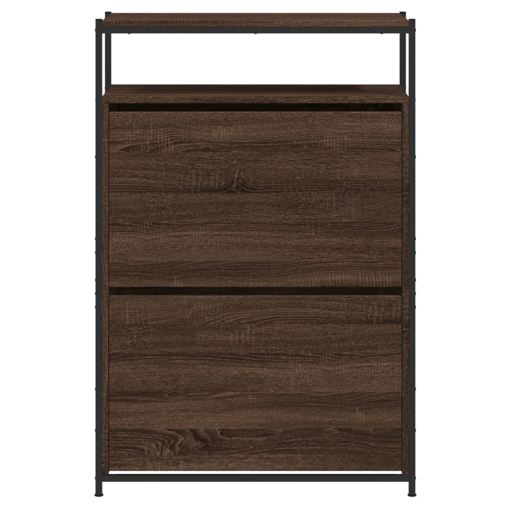 vidaXL Παπουτσοθήκη Καφέ Δρυς 75x34x112 εκ. από Επεξεργασμένο Ξύλο