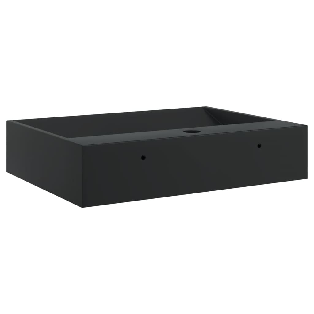 vidaXL Νιπτήρας Μαύρος Ματ 50x38x11 εκ. Συνθετικός από Τεχνητό Μάρμαρο
