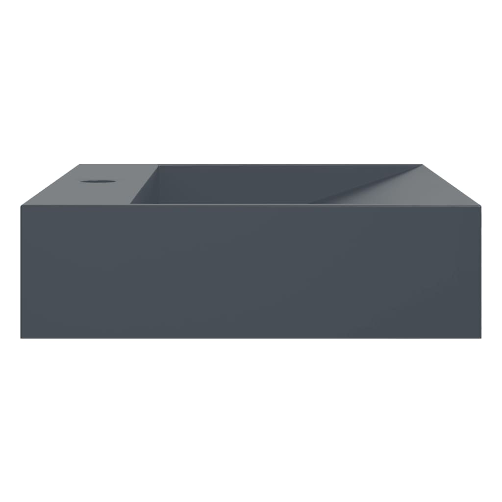 vidaXL Νιπτήρας Ανθρακί 60x38x11 εκ. Συνθετικός από Τεχνητό Μάρμαρο