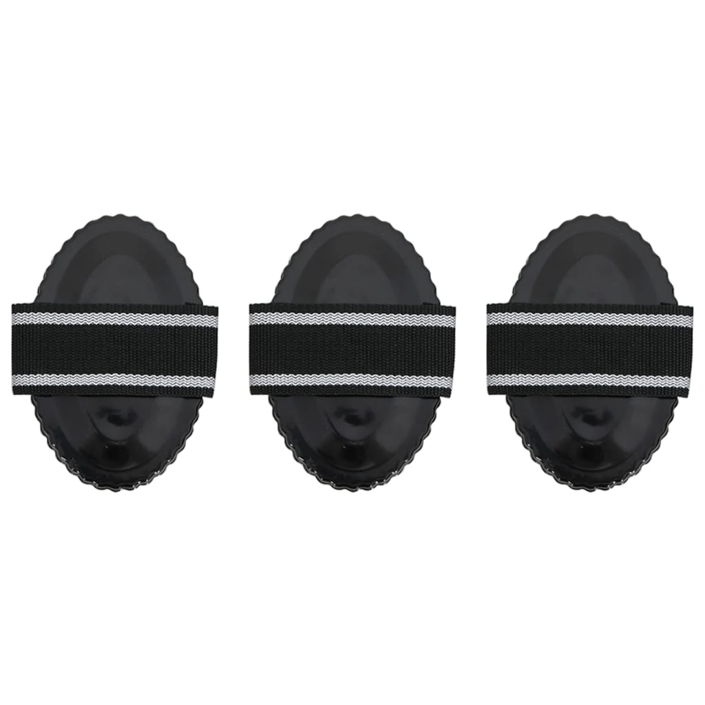 vidaXL Βούρτσες για Άλογα 3 Τεμ. Μαύρες από Ατσάλι