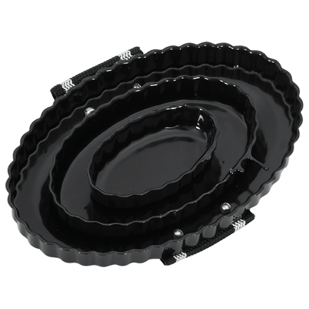 vidaXL Βούρτσες για Άλογα 3 Τεμ. Μαύρες από Ατσάλι