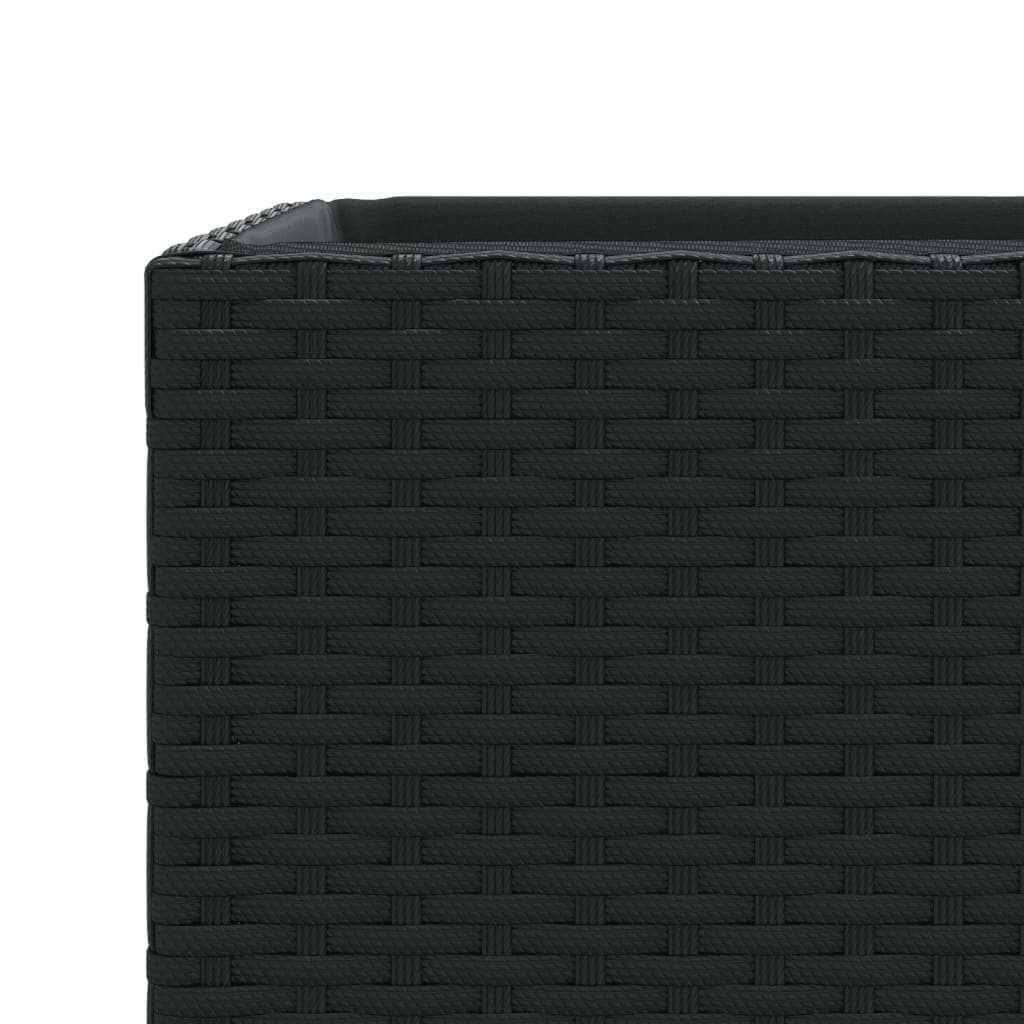 vidaXL Ζαρντινιέρες Κήπου 3 τεμ. Μαύρη από Συνθετικό Ρατάν