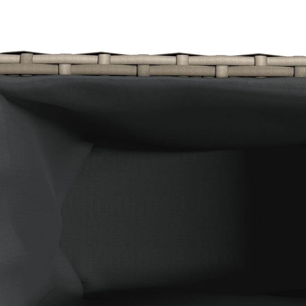 vidaXL Ζαρντινιέρα Κήπου Γκρι 90x20x40εκ. Συνθ. Ρατάν με 2 Γλάστρες