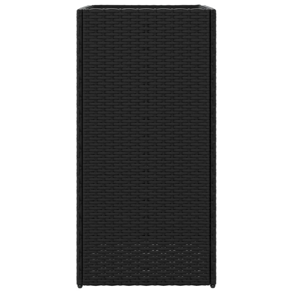 vidaXL Ζαρντινιέρα Κήπου Μαύρη 40x40x80 εκ. από Συνθετικό Ρατάν