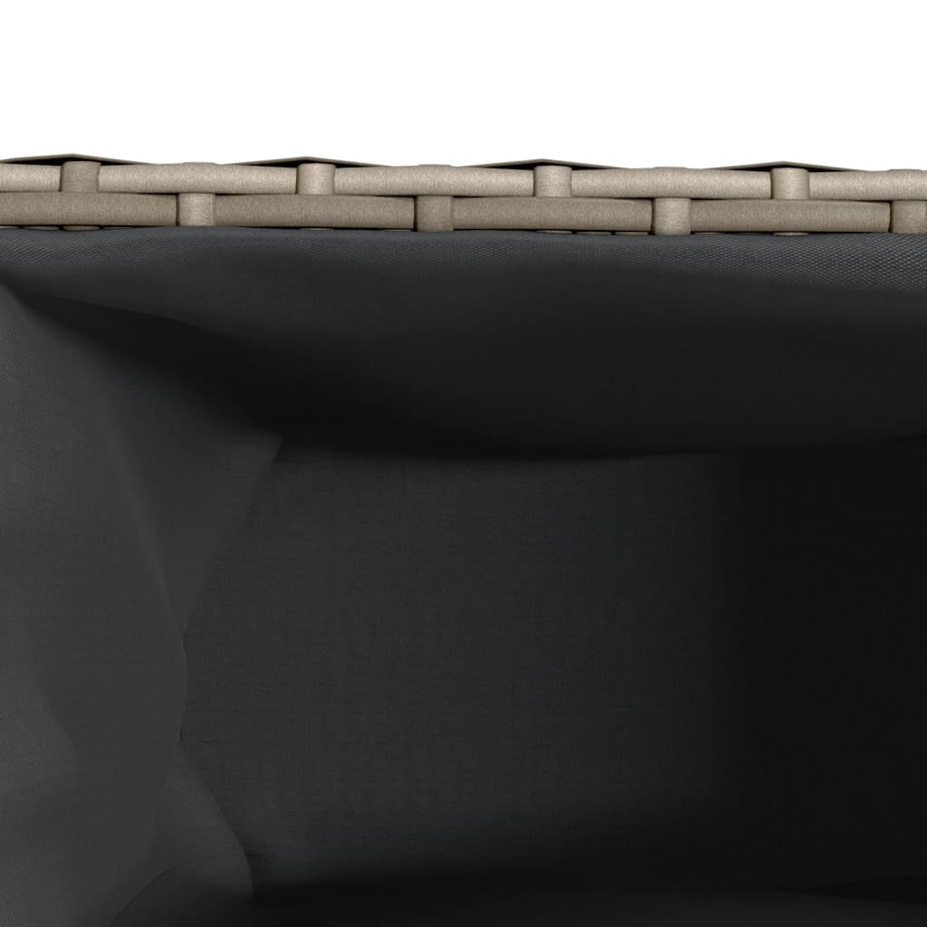 vidaXL Ζαρντινιέρα Κήπου Γκρι 105x30x32 εκ. Συνθ. Ρατάν με 3 Γλάστρες