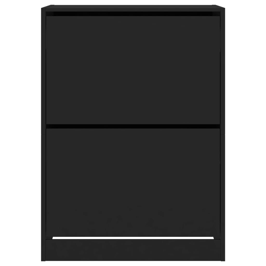 vidaXL Παπουτσοθήκη με 2 Ανακλινόμενα Συρτάρια Μαύρη 80x42x108 εκ.