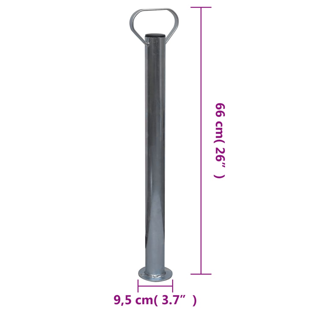 vidaXL Τροχός Στήριξης Τρέιλερ 60χιλ. 2 Σωλήνες Στήριξης& 2 Σφιγκτήρες