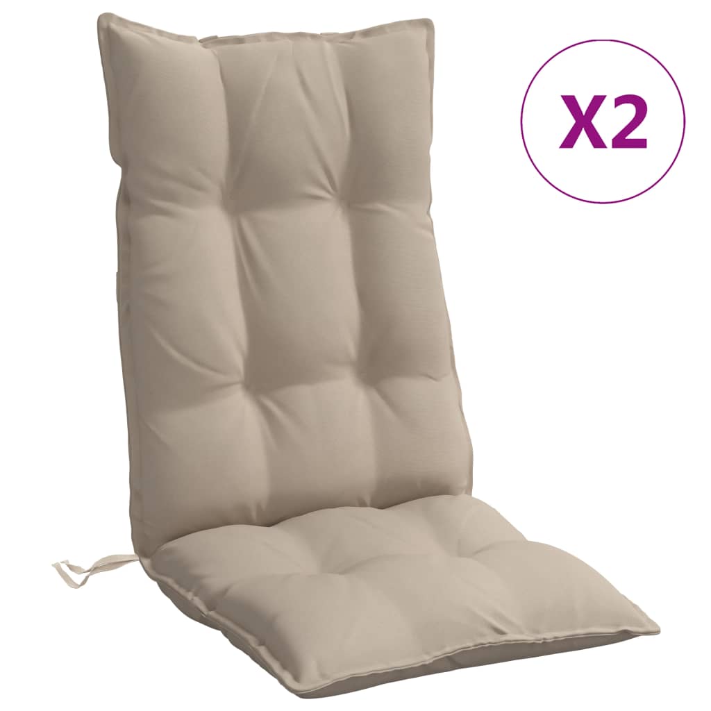 vidaXL Μαξιλάρια Καρέκλας με Πλάτη 2 τεμ. Taupe από Ύφασμα Oxford
