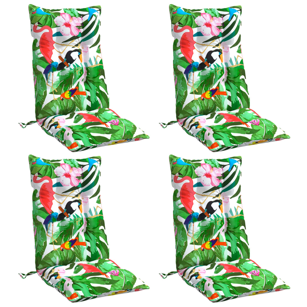 vidaXL Μαξιλάρια Καρέκλας με Ψηλή Πλάτη 4 τεμ. Πολύχρωμα Ύφασμα Oxford