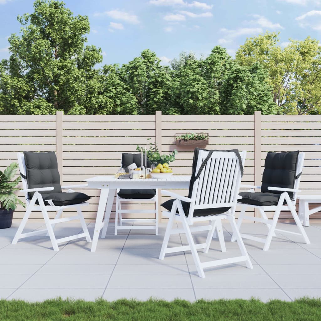 vidaXL Μαξιλάρια Καρέκλας Χαμηλή Πλάτη 4 τεμ. Ανθρακί Ύφασμα Oxford