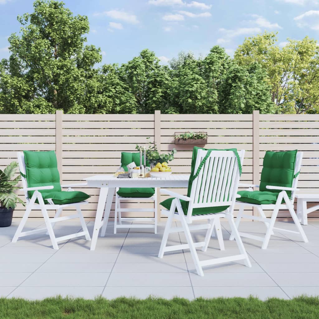 vidaXL Μαξιλάρια Καρέκλας Χαμηλή Πλάτη 4 τεμ. Πράσινο Ύφασμα Oxford