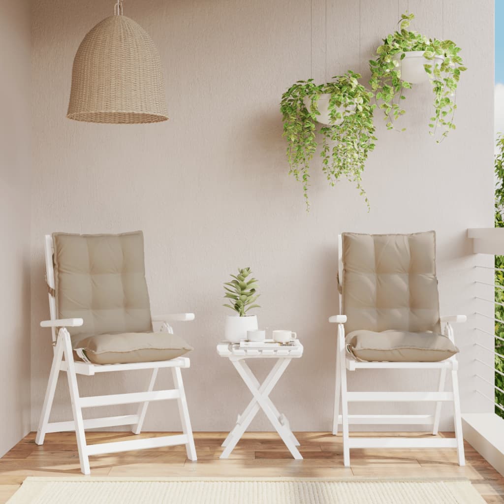 vidaXL Μαξιλάρια Καρέκλας Χαμηλή Πλάτη 2 τεμ. Taupe Ύφασμα Oxford