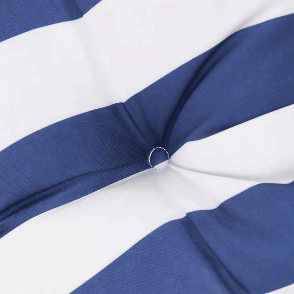 vidaXL Μαξιλάρια Καρέκλας με Χαμηλή Πλάτη 6 τεμ. από Ύφασμα Oxford με Μπλε & Λευκές Ρίγες