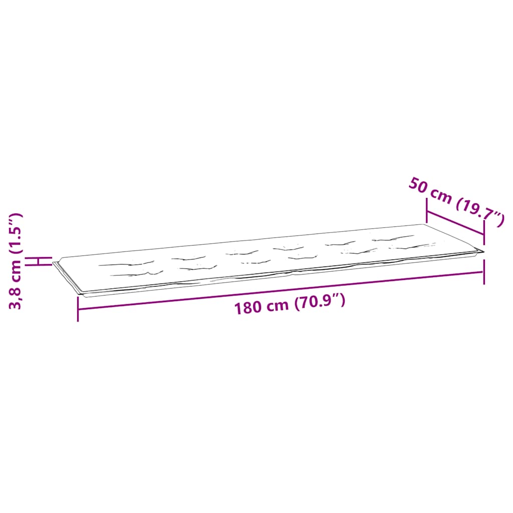 vidaXL αξιλάρι Πάγκου Κήπου Ναυτικό Μπλε 180x50x4 εκ. Ύφασμα Oxford