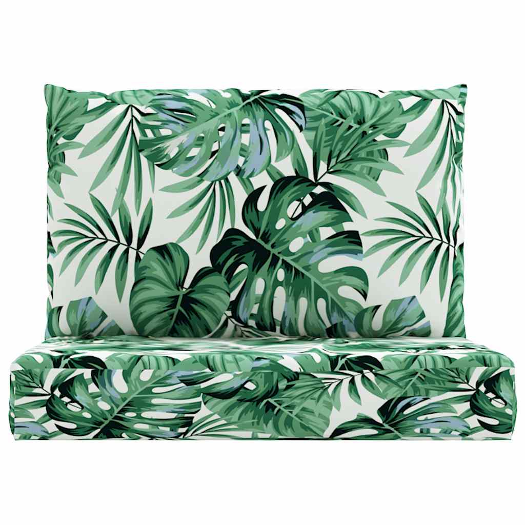 vidaXL Μαξιλάρια Παλέτας 2 τεμ. Σχέδιο Φύλλων Υφασμάτινα