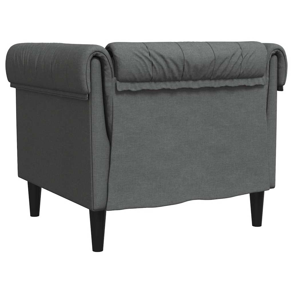 vidaXL Πολυθρόνα Chesterfield Σκούρο Γκρι Υφασμάτινη