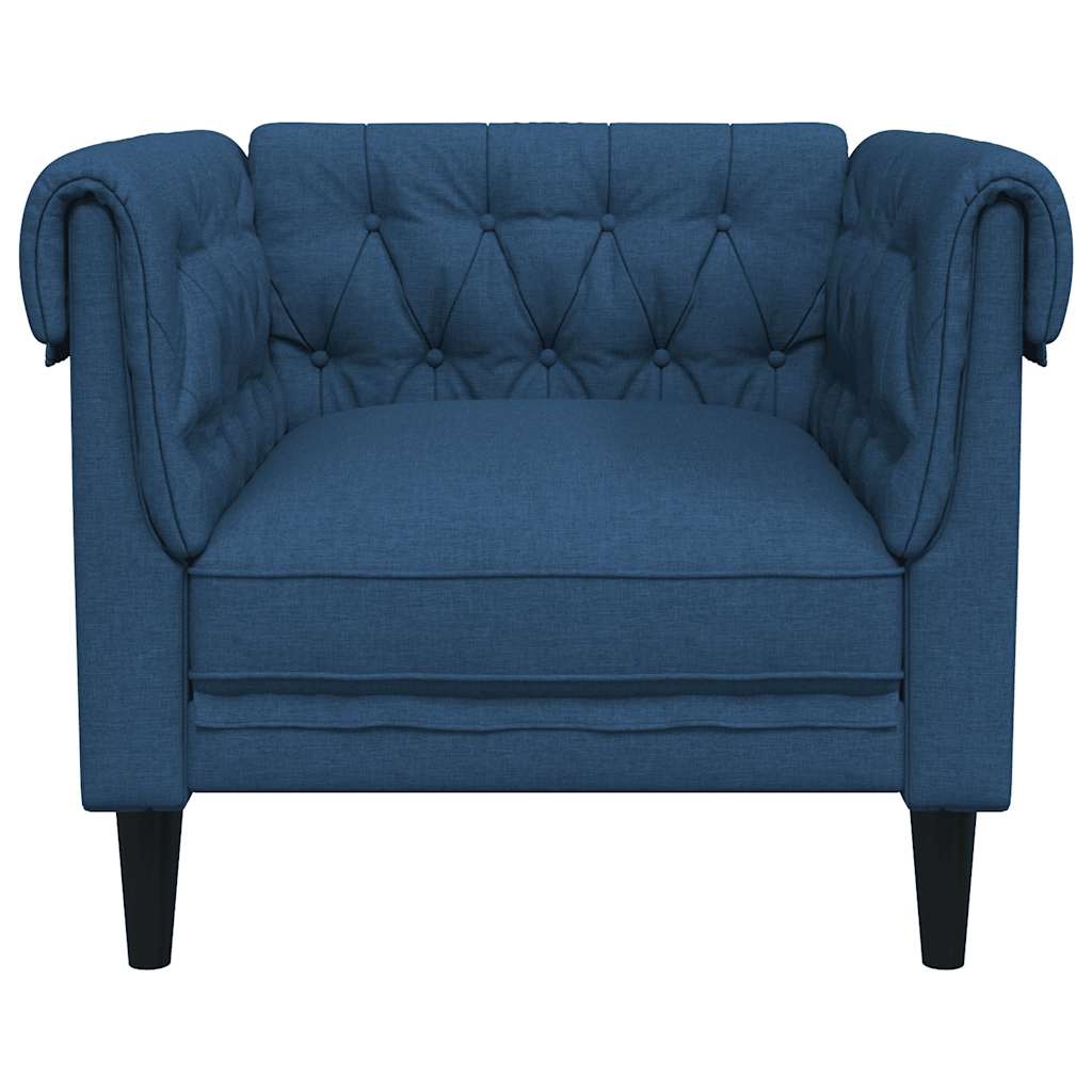 vidaXL Πολυθρόνα Chesterfield Μπλε Υφασμάτινη