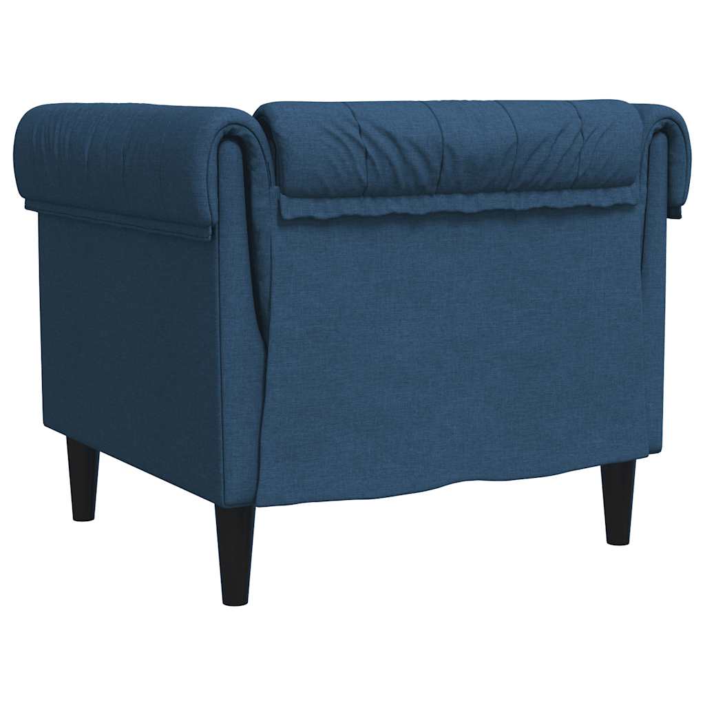 vidaXL Πολυθρόνα Chesterfield Μπλε Υφασμάτινη