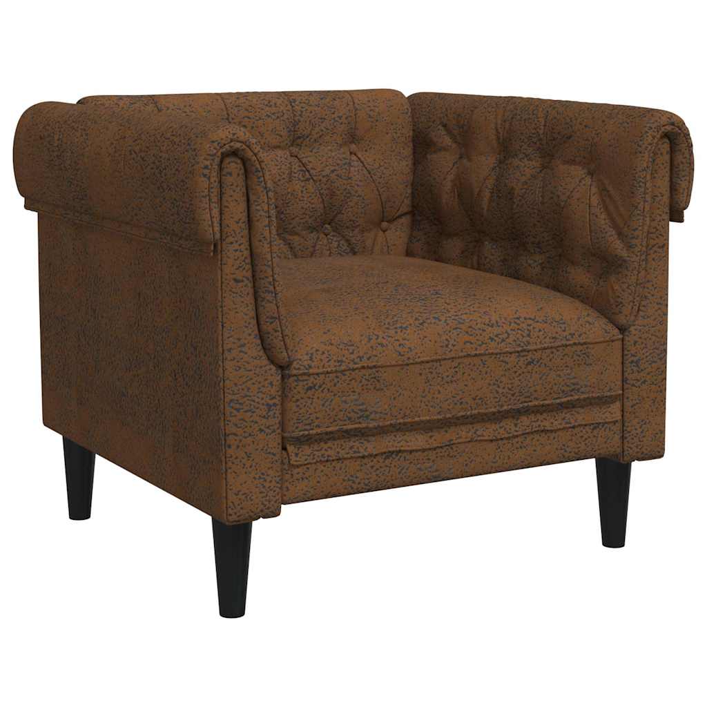 vidaXL Πολυθρόνα Chesterfield Καφέ Υφασμάτινη