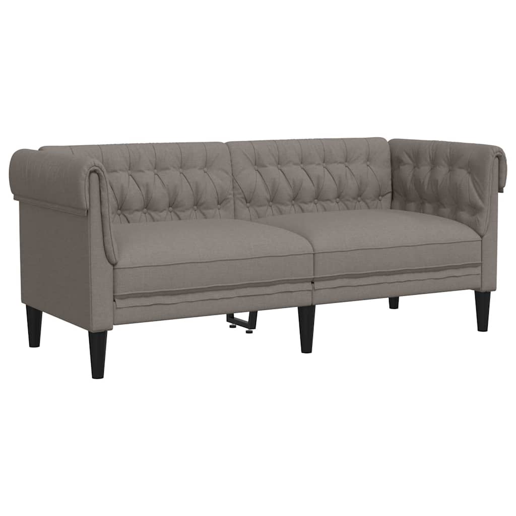 vidaXL Καναπές Διθέσιος Chesterfield Taupe Υφασμάτινος