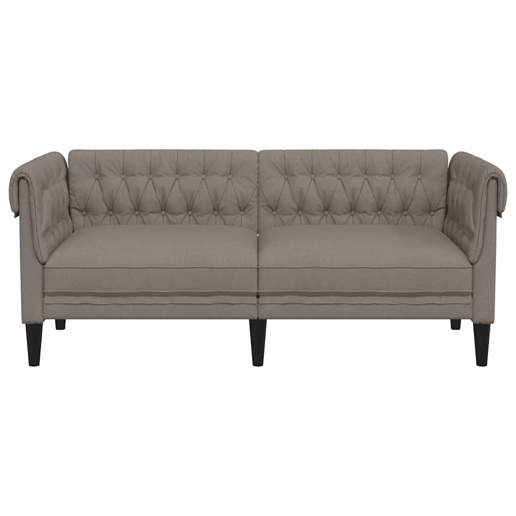 vidaXL Καναπές Διθέσιος Chesterfield Taupe Υφασμάτινος