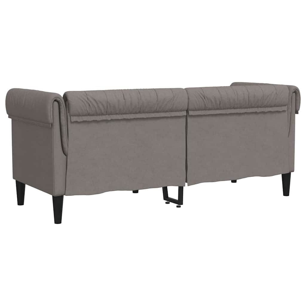 vidaXL Καναπές Διθέσιος Chesterfield Taupe Υφασμάτινος