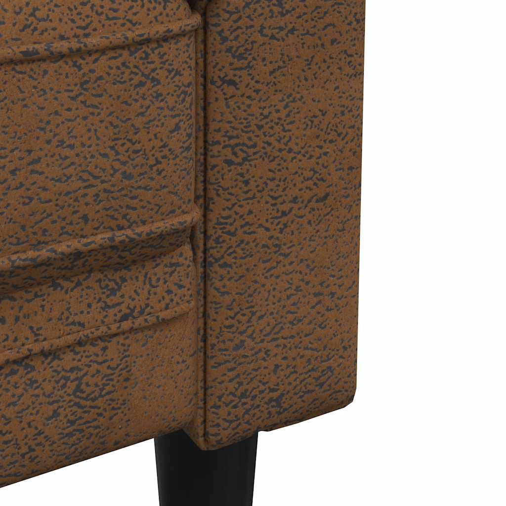 vidaXL Καναπές Διθέσιος Chesterfield Καφέ Υφασμάτινος