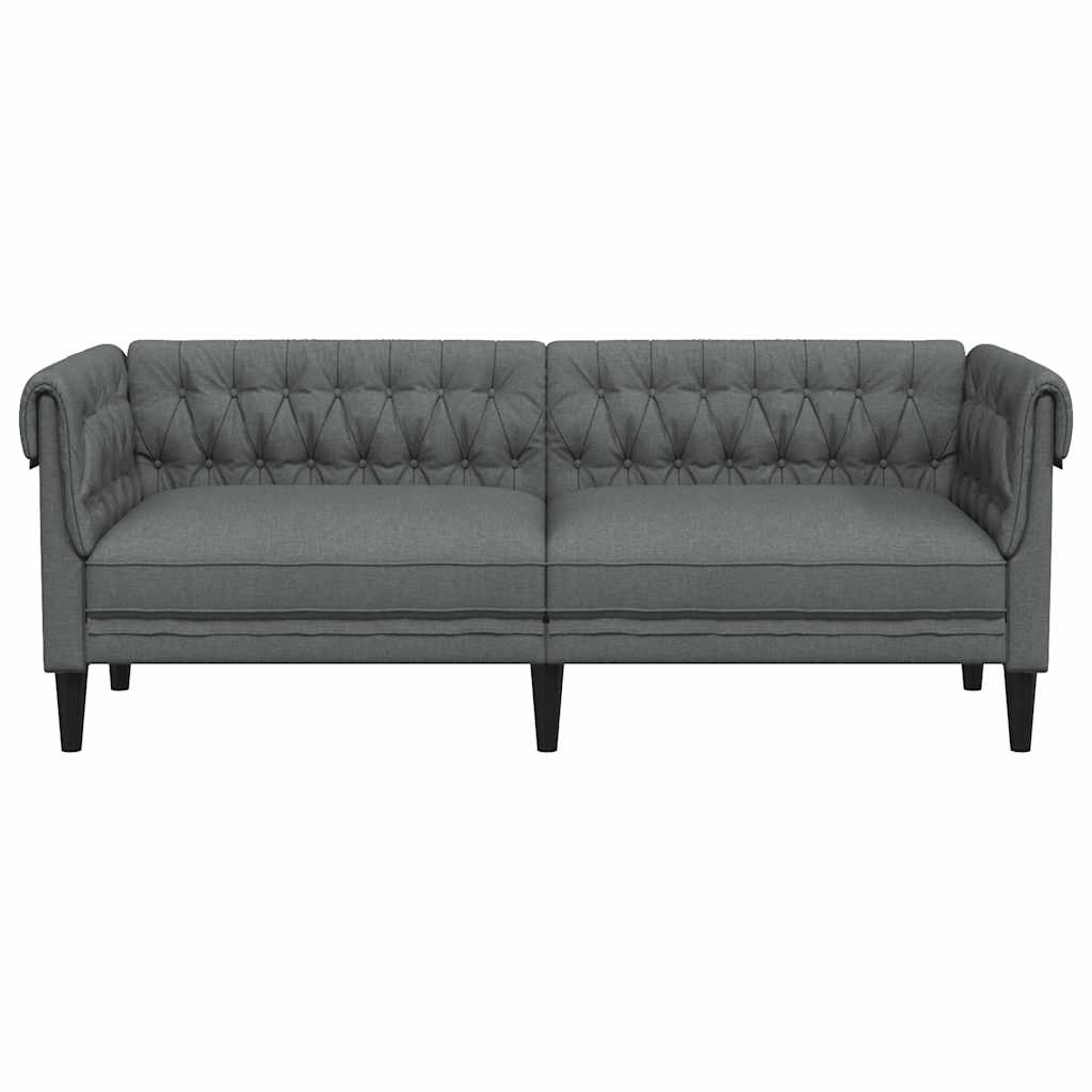 vidaXL Καναπές Τριθέσιος Chesterfield Σκούρο Γκρι Υφασμάτινος