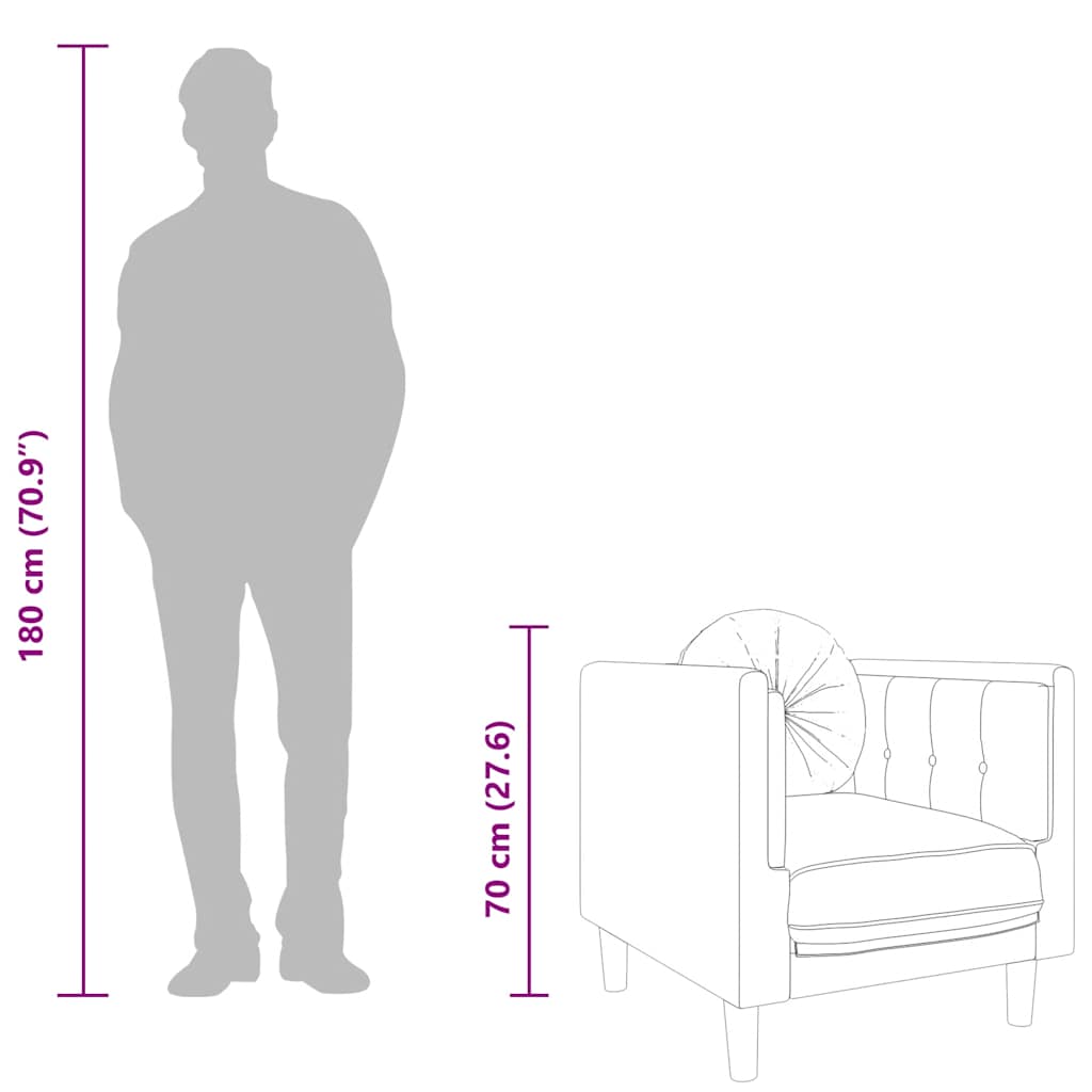 vidaXL Πολυθρόνα Καφέ Συνθετικό Καστόρι με Μαξιλάρι