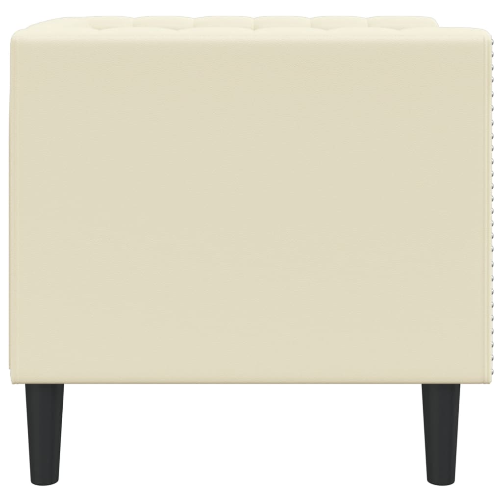 vidaXL Καναπές Chesterfield Καρέκλα Cream Faux Leather