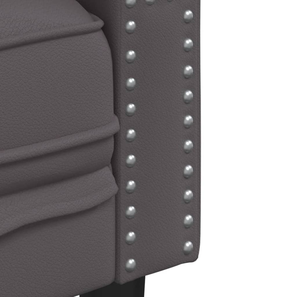 vidaXL Καναπές Chesterfield καρέκλα γκρι από Συνθετικό Δέρμα