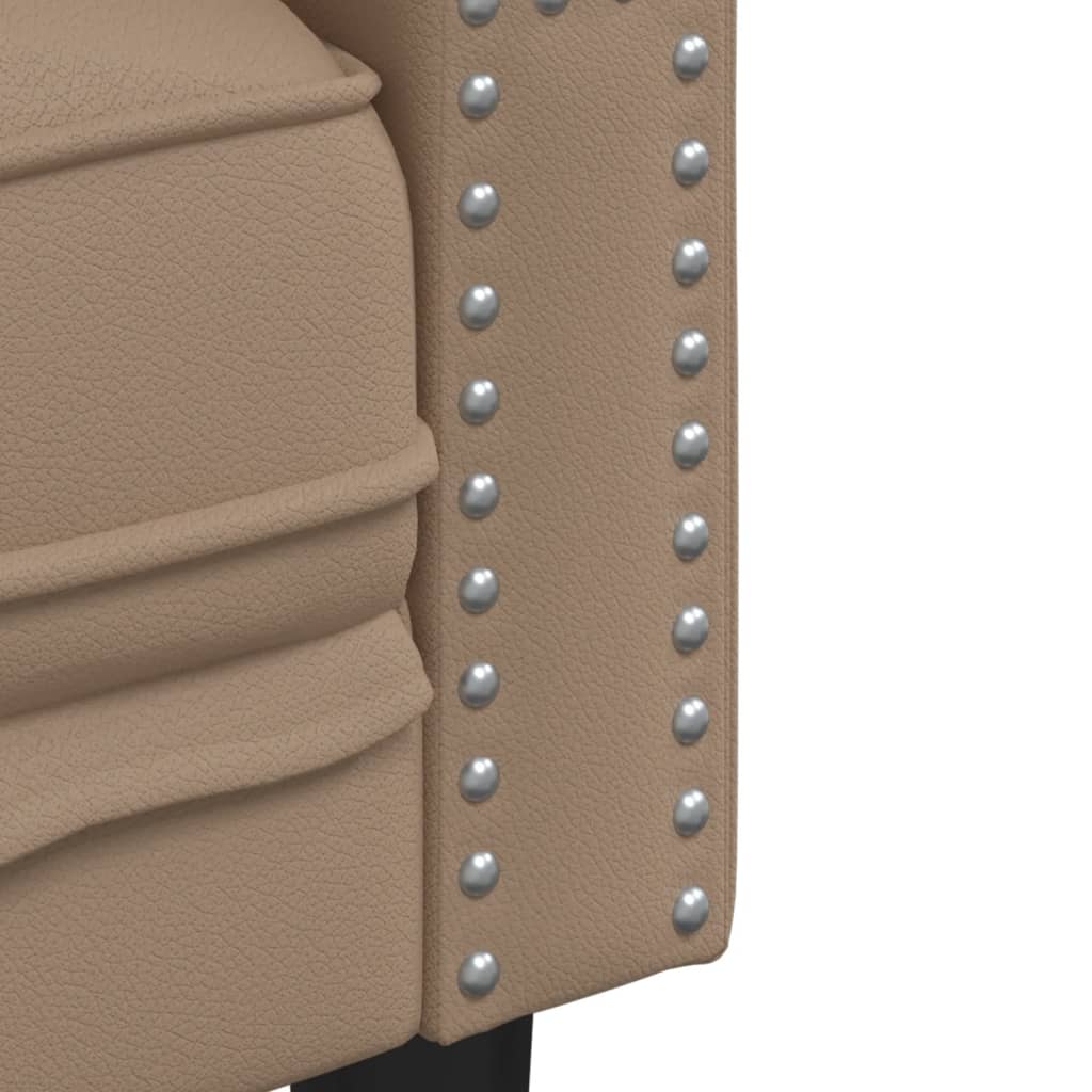 vidaXL Καναπές-Καρέκλα Chesterfield με Θήκη Καπουτσίνο από Συνθετικό Δέρμα