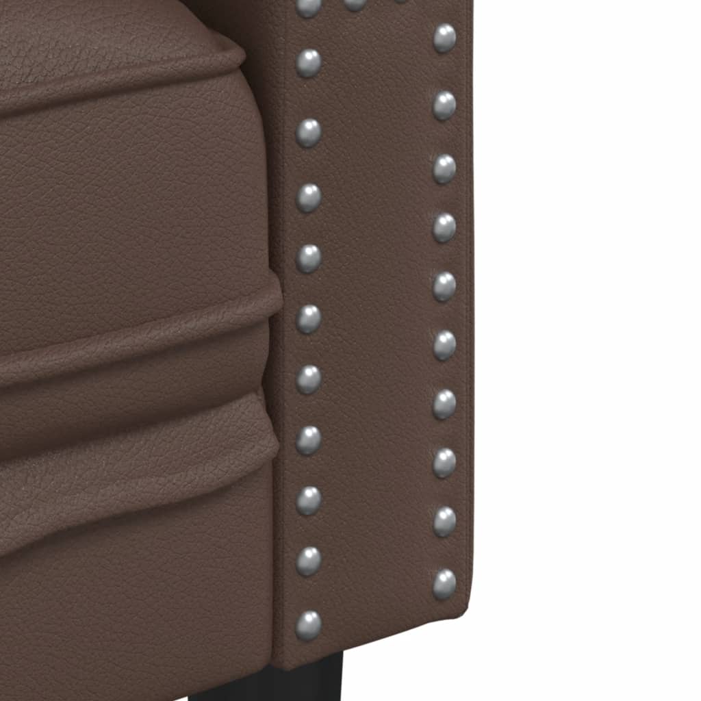 vidaXL Καναπές Chesterfield Τριθέσιος Καφέ από Συνθετικό Δέρμα