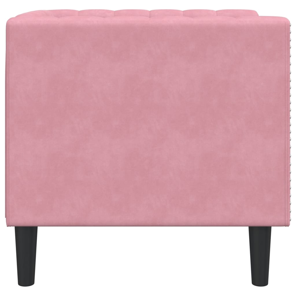 vidaXL Πολυθρόνα Chesterfield Ροζ Βελούδινη