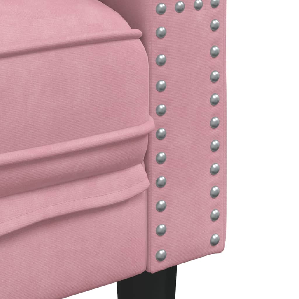 vidaXL Πολυθρόνα Chesterfield Ροζ Βελούδινη