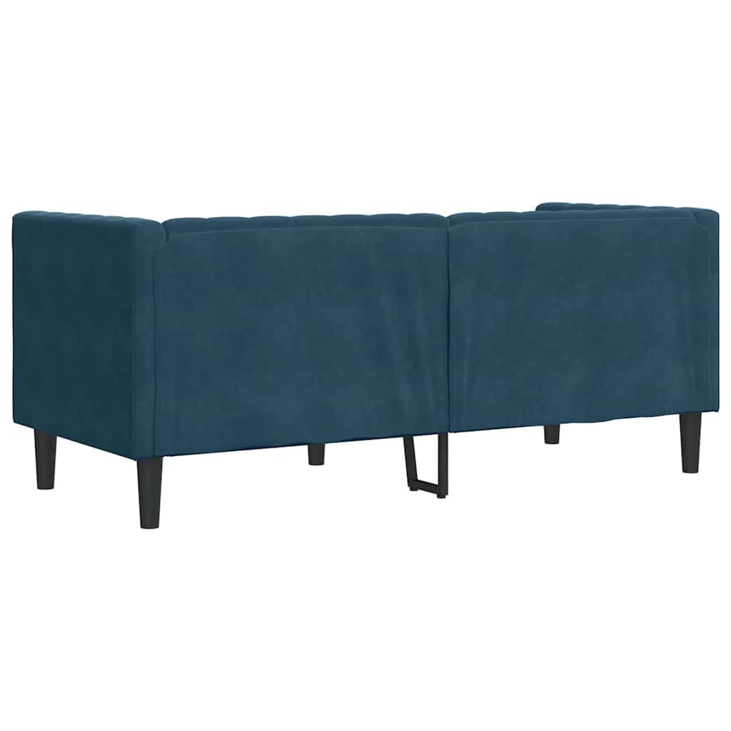 vidaXL Καναπές Chesterfield Διθέσιος με Στηρίγματα από Μπλε Βελούδο