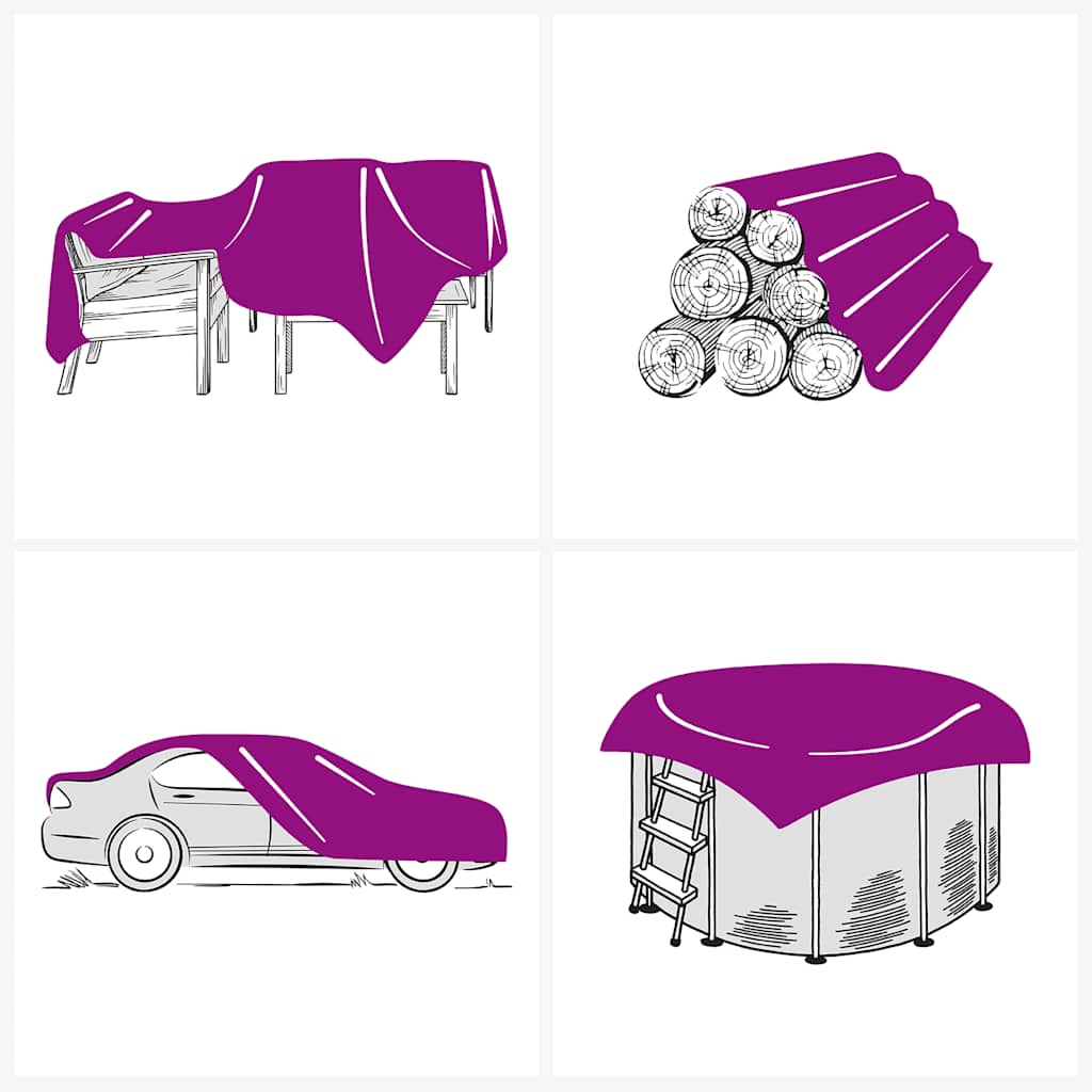 vidaXL Μουσαμάς Μαύρο 1 x 2,5 μ. 650 γρ./μ²