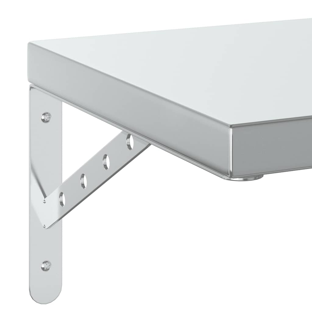 vidaXL Ράφια Τοίχου 2 τεμ. Ασημί 50x30 εκ. Ανοξείδωτο Ατσάλι