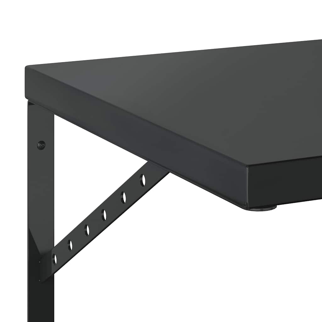 vidaXL Ράφια Τοίχου 2 τεμ. Μαύρο 50x40 εκ. Ανοξείδωτο Ατσάλι