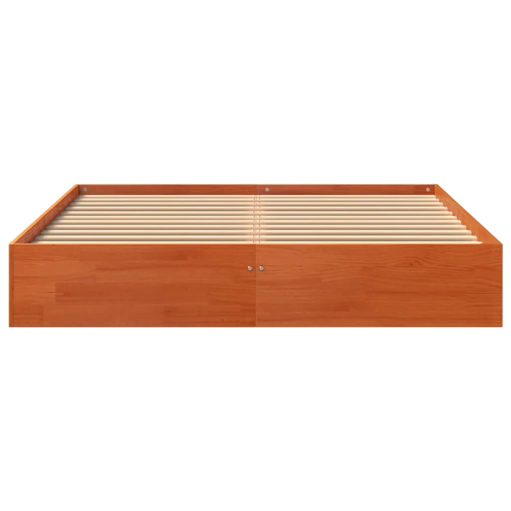 vidaXL Σκελετός Κρεβατιού Χωρίς Στρώμα Καφέ 140x200 Μασίφ Ξύλο Πεύκου