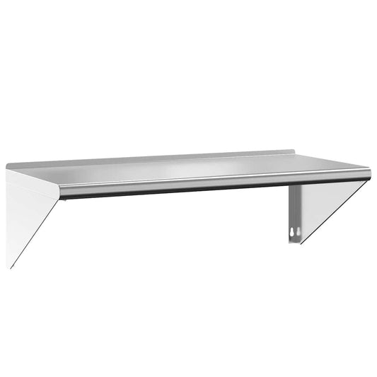 vidaXL Ράφι Τοίχου Ασημί 100x45x31 εκ. Ανοξείδωτο Ατσάλι