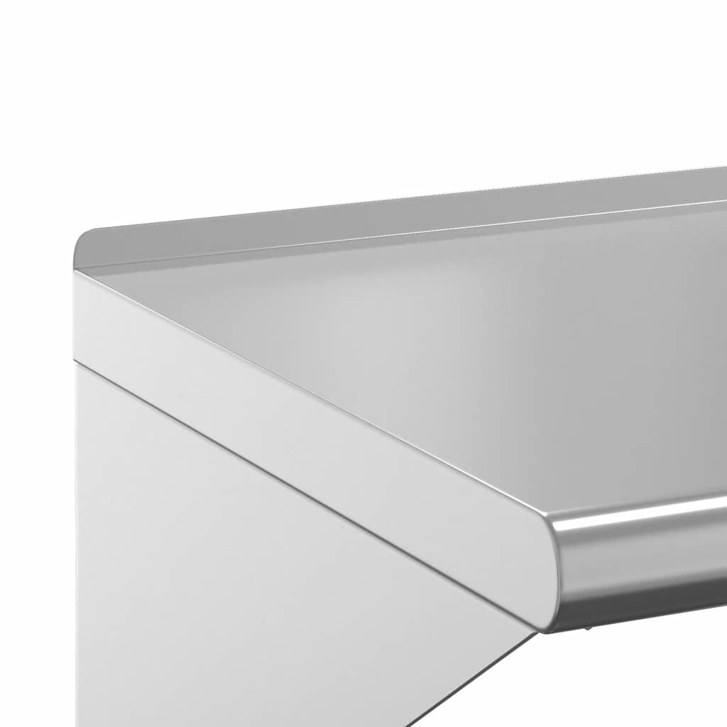 vidaXL Ράφι Τοίχου Ασημί 100x45x31 εκ. Ανοξείδωτο Ατσάλι