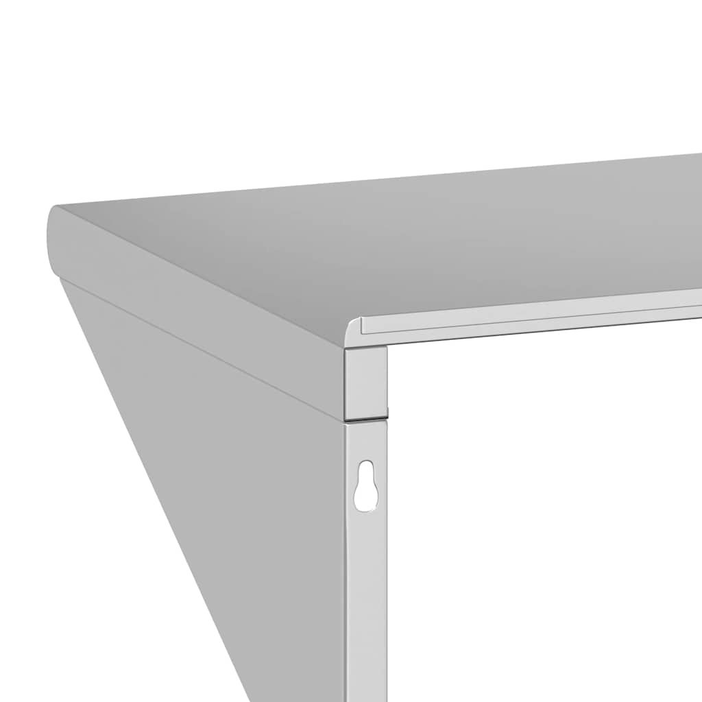 vidaXL Ράφι Τοίχου Ασημί 100x45x31 εκ. Ανοξείδωτο Ατσάλι