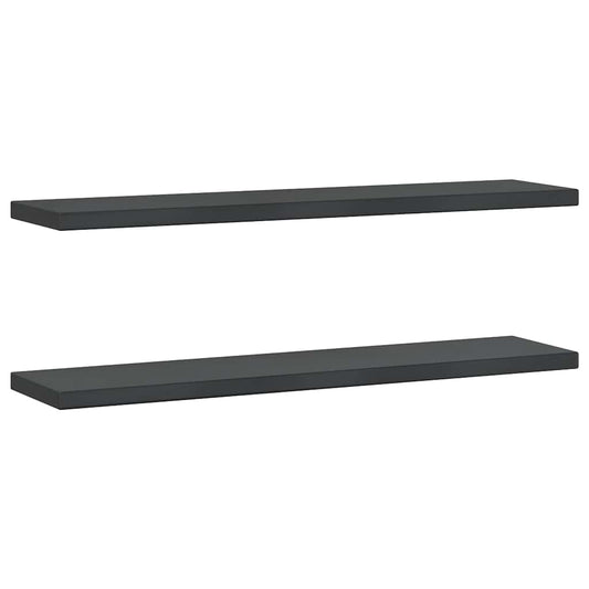 vidaXL Ράφια Τοίχου 2 τεμ. Μαύρο 100x23,5 εκ. Ανοξείδωτο Ατσάλι