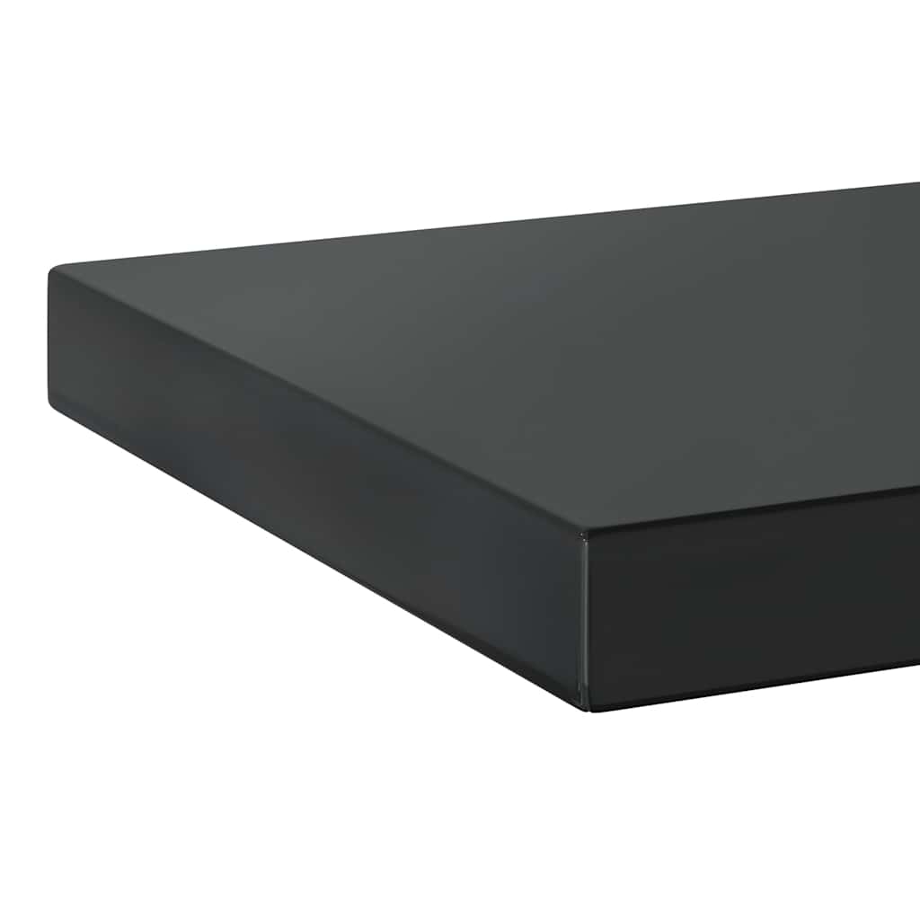 vidaXL Ράφια Τοίχου 2 τεμ. Μαύρο 75x23,5x3 εκ. Ανοξείδωτο Ατσάλι